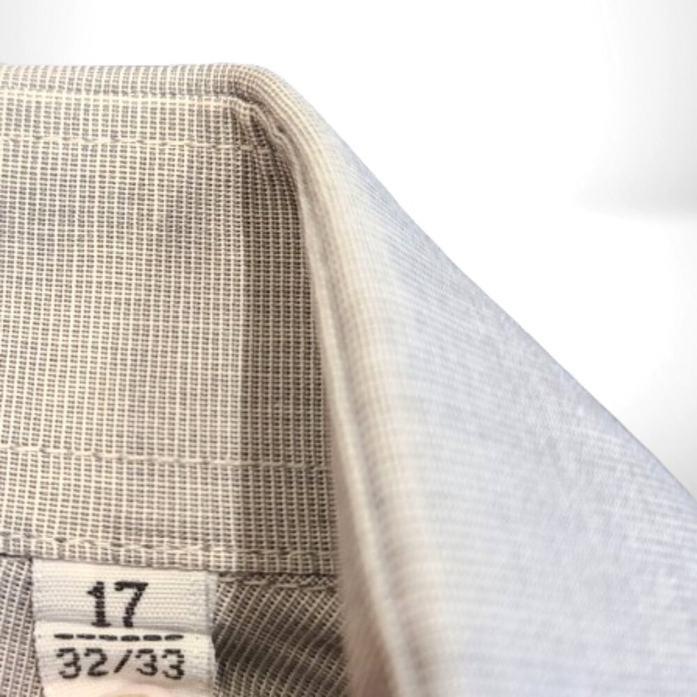 Gianfranco Ferré Studio Light Grey Micro-Check Dress Shirt | Size 17 - Picture 4 of 9